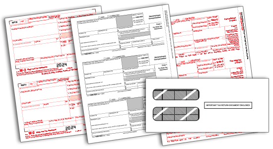 Government Approved W-2s, 1099s, Envelopes For Mailing Tax Forms And Software For Tax Estimating