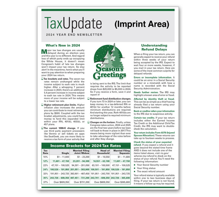 Image for item #03-001: Year-End Tax Update Newsletter 2024 Imprinted