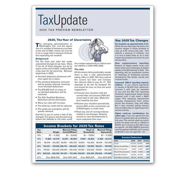 Image for item #03-300: Preview: Tax Update Newsletter 2025