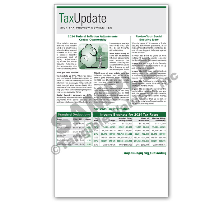 Preview Tax Update Newsletter 2024 Self Mailer Item 03350