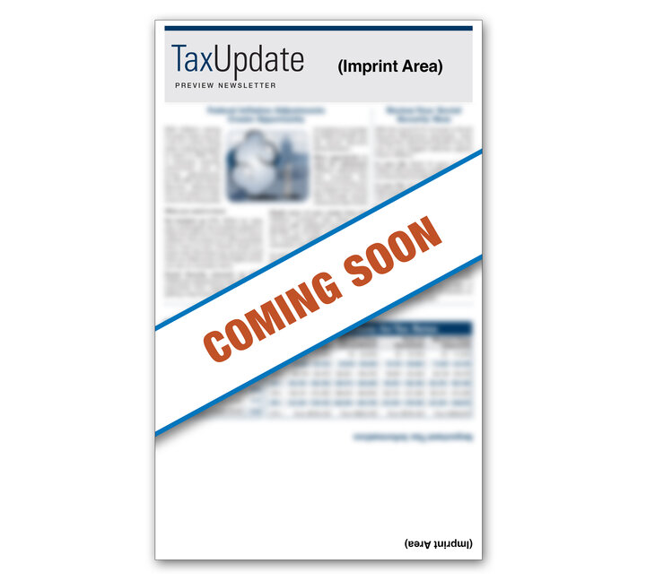 Image for item #03-351: Preview: Tax Update Newsletter 2025 - Self Mailer - Imprinted