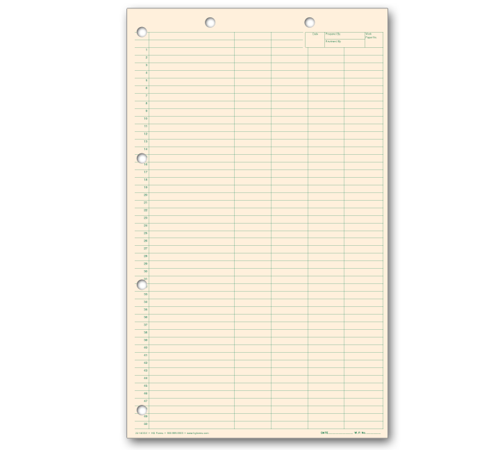 Legal Size Buff Four Column Writing Pad - Item: #24-140bv