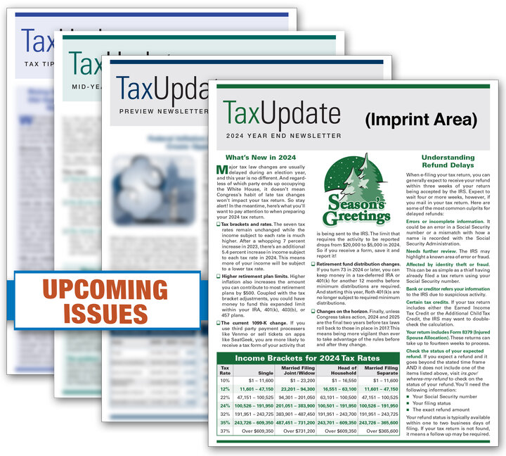 Image for item #33-001: Tax Update Newsletter-SUBSCRIPTION - imprinted