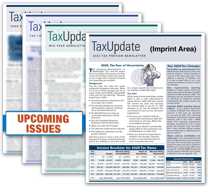 Image for item #33-001: Tax Update Newsletter-SUBSCRIPTION - imprinted