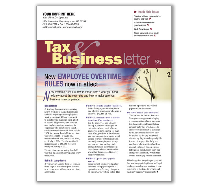 Image for item #33-201: Tax & Business Newsletter Subscription