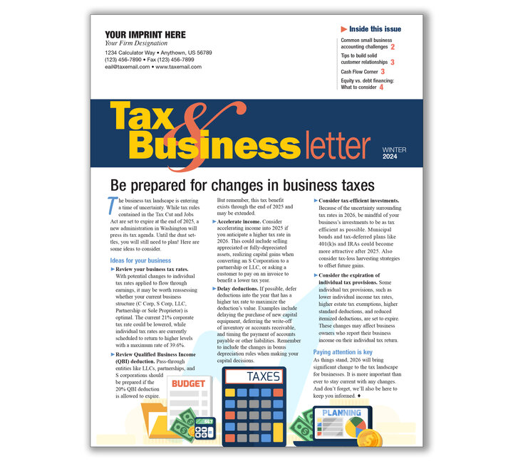 Image for item #33-201: Tax & Business Newsletter Subscription