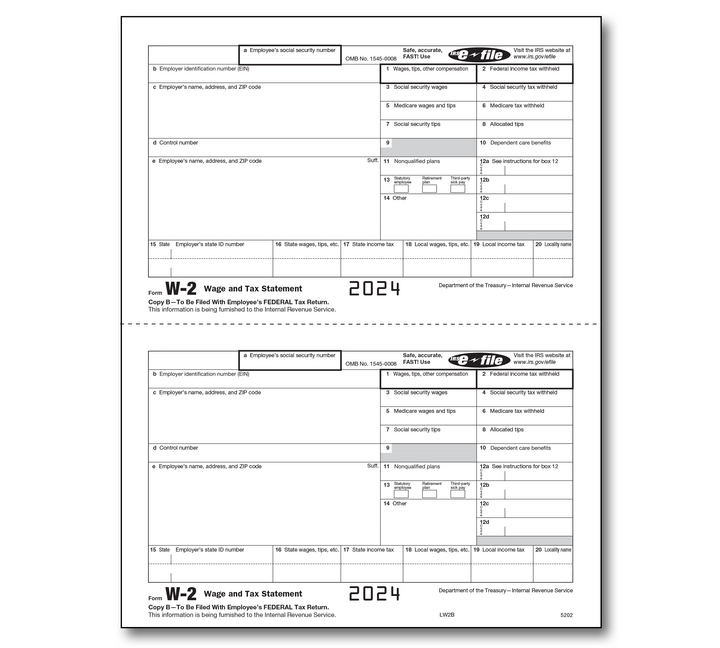 Image for item #82-5202: W-2 Laser copy B