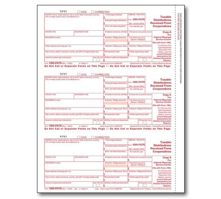 Image for item #89-5166: 1099-PATR Laser Fed. Copy A