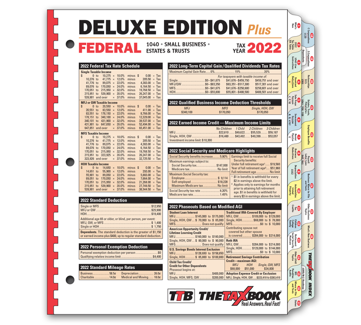 The TaxBook Deluxe Edition 2022 Item 90211