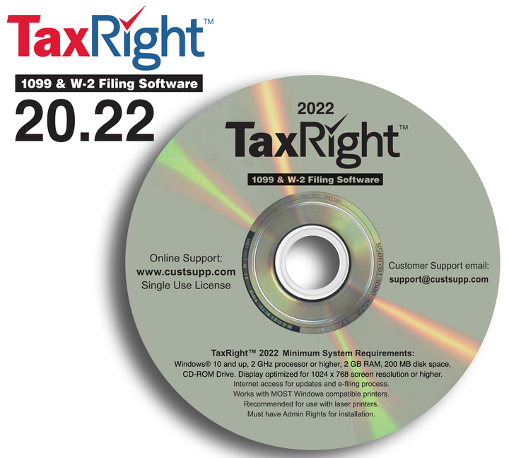 TaxRight by TFP 20.22 with Efile (CDROM) Item 9211014