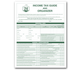 Image for item #01-600: 4 pg Tax Guide & Organizer