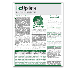 Image for item #03-000: Year-End Tax Update Newsletter 2024 - Item: #03-000