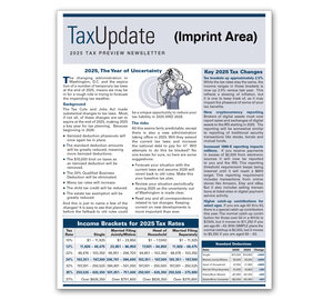 Image for item #03-301: Preview: Tax Update Newsletter 2025 - Imprinted - Item: #03-301