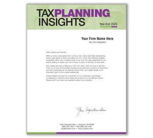 Image for item #03-311: Tax Planning Insights Letter - 2024 Year-End Issue - Item: #03-311