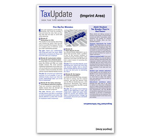 Image for item #03-851: 2024 Imprinted TAX TIPS Newsletter Self-Mailer - Item: #03-851