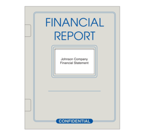 Image for item #12-100: Financial Rpt. Side Staple Cover: With Window Gray/Blue