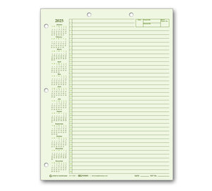 Image for item #24-110GC: Letter Size Green 2025 Calendar Writing Pad