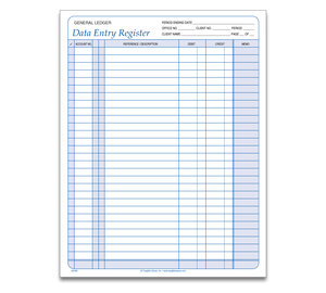 Image for item #28-000: Data Entry Register Pad - Item: #28-000