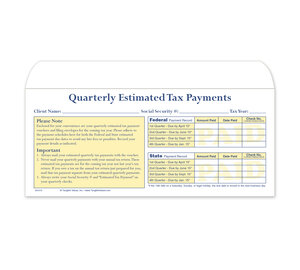 Image for item #63-510: LARGE Qtrly Estimated Tax Env (50/pack)