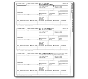 Image for item #82-5210: W-2 3-up Pre-Printed