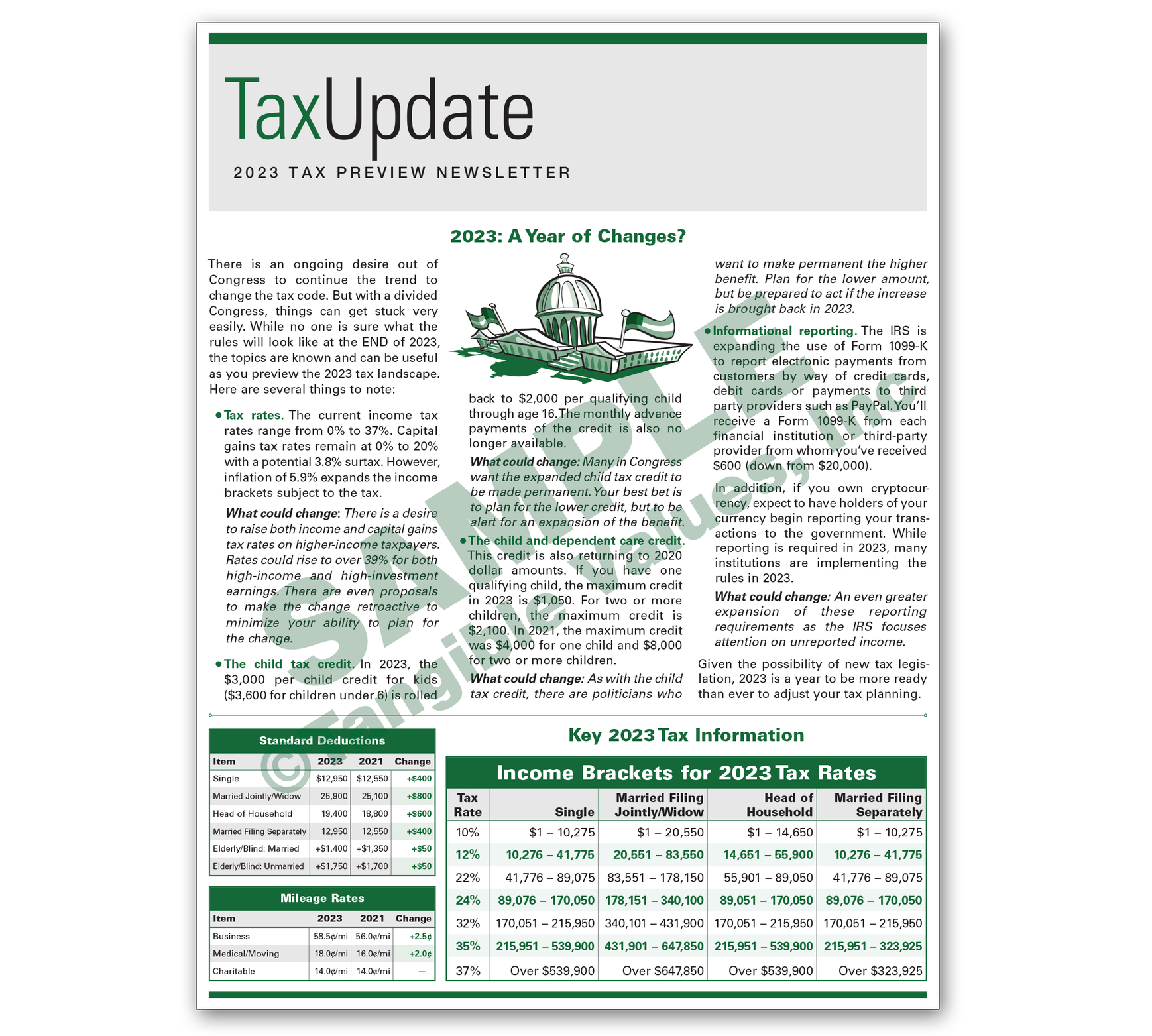 Preview Tax Update Newsletter 2023 Item 03300