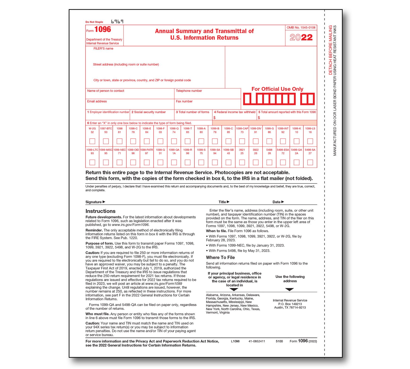 1096 Annual Summary - Item: #89-5100