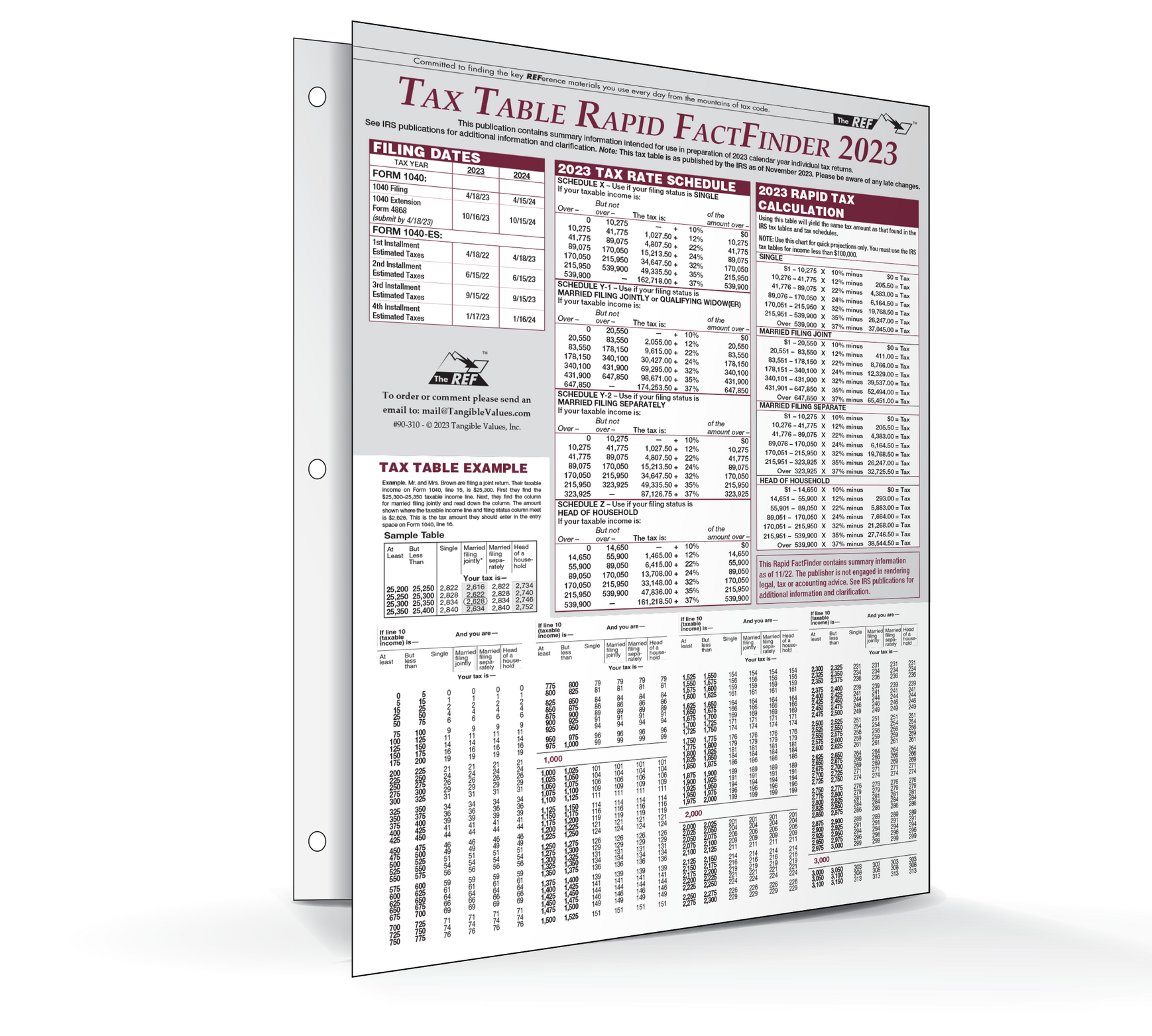 Tax Table FactFinder 2023 - Item: #90-310